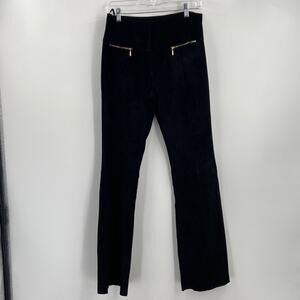 Vintage Y2K in suede black suede high rise flare pants